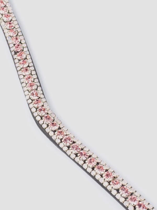 Browband Pink Delight  Black Leather