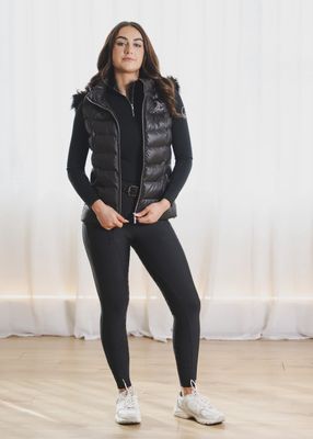 'Evie' Three-Way Black Puffer Vest