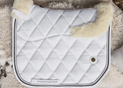 &#39;The Queen&#39; White Merino Fleece Saddle Pad