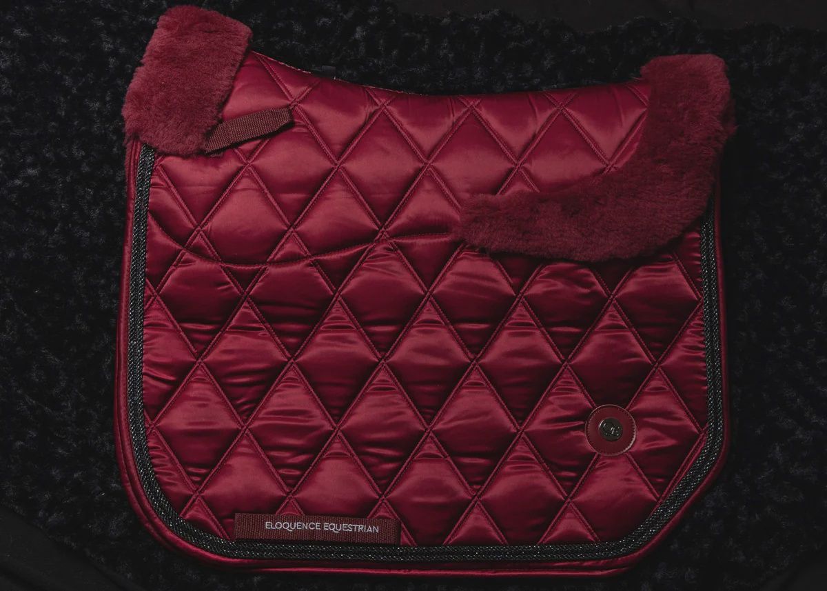 &#39;The Empress&#39; Ruby Red Merino Fleece Saddle Pad