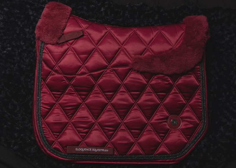 &#39;The Empress&#39; Ruby Red Merino Fleece Saddle Pad