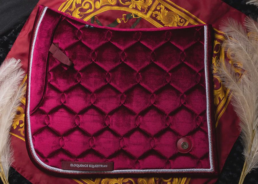 &#39;The Cleopatra&#39; Crystal Ruby Velvet Saddle Pad