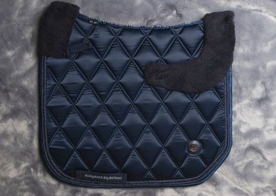 &#39;The Prince&#39; Navy Top Merino Fleece Jewel Saddle Pad