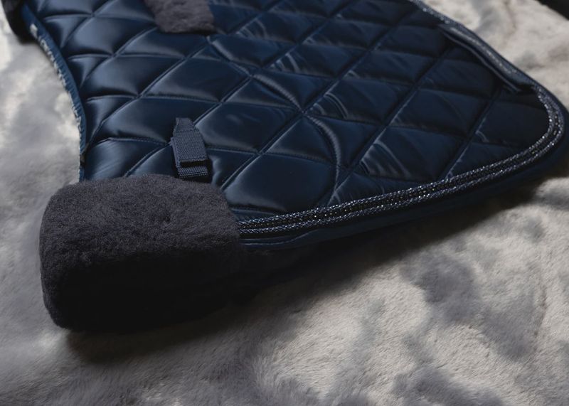 'The Prince' Navy Full Merino Fleece Jewel Saddle Pad