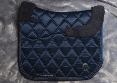 &#39;The Prince&#39; Navy Full Merino Fleece Jewel Saddle Pad