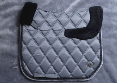 &#39;The Duke&#39; Grey Top Merino Fleece Jewel Saddle Pad