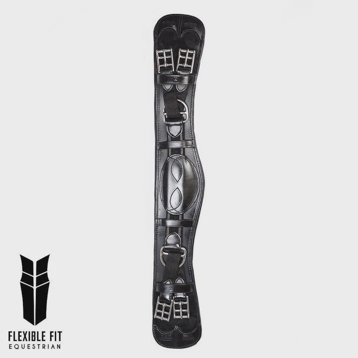 Anatomical Dressage Girth with Equaliser System, Colour: Black, Size: 55cm