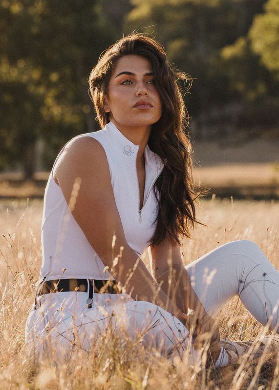'Lilly' Sleeveless Riding Top White