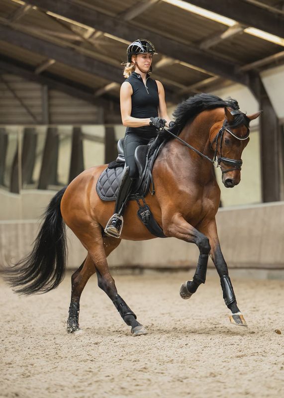 'Lilly' Sleeveless Riding Top Black