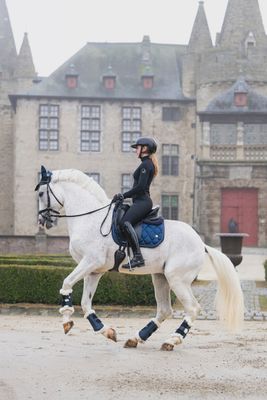 Navy Merino Fleece Tendon Boots