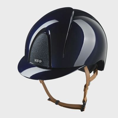 Kep Helmet Smart Nova Metal Polish Blue - Beige Chinstrap - Star Blue