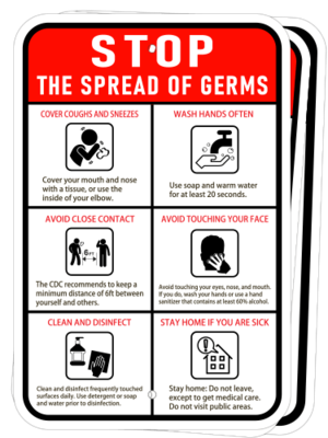 Stop the Spread of Germs Sign - Vertical
12