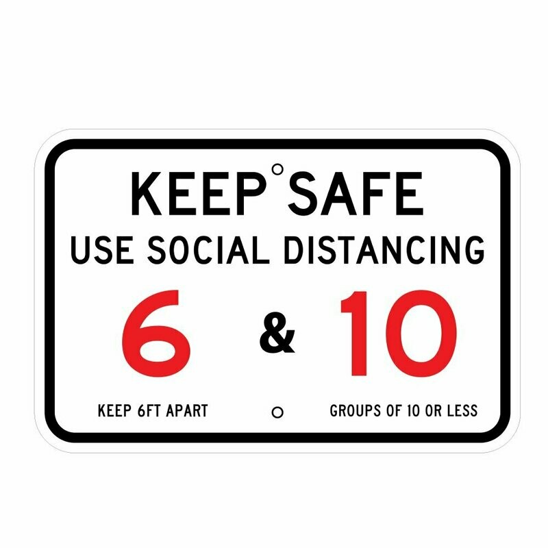 COVID-19  Keep Social Distancing Sign