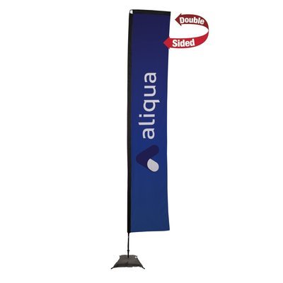 Quick Ship 14.5' Premium Rectangle Sail Sign Kit (Double-Sided with Scissor Base)