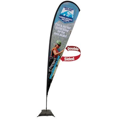Quick Ship 15' Premium Teardrop Sail Sign Kit (Double-Sided with Scissor Base)