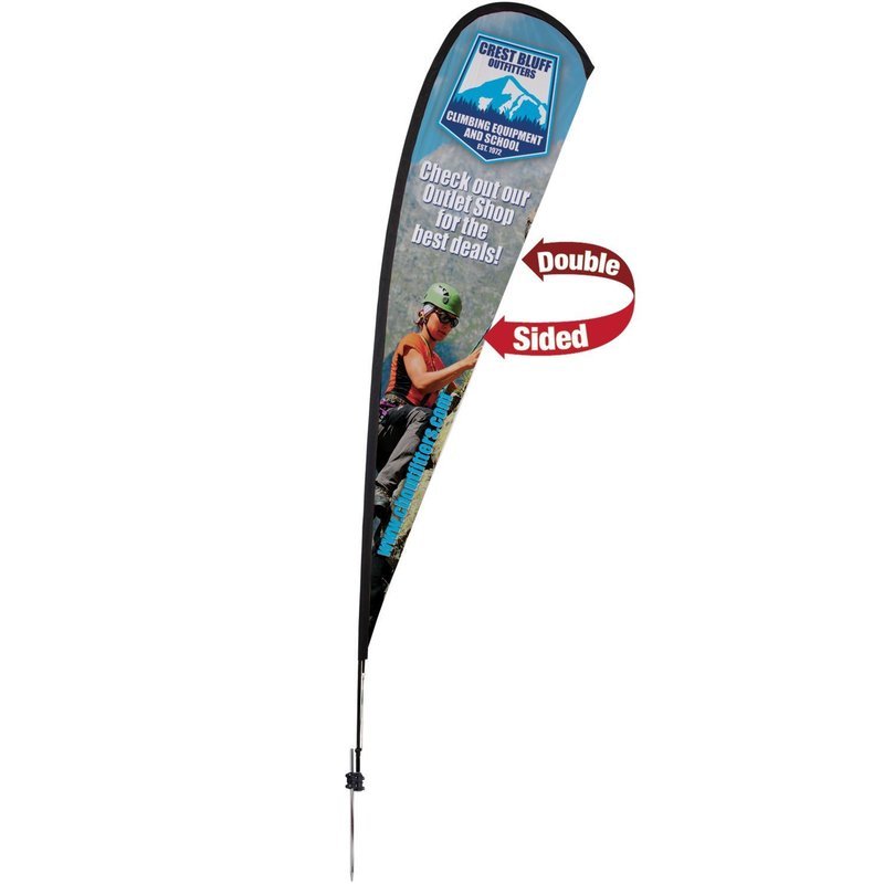 Quick Ship 15' Premium Teardrop Sail Sign Kit (Double-Sided with Ground Spike)