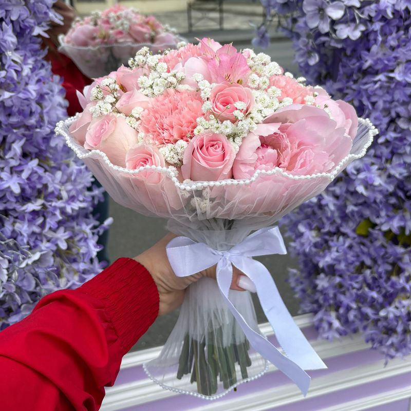 Bouquet de mariée rose pastel — Tendresse et raffinement Bouquet de mariée rose pastel — Tendresse et raffinement