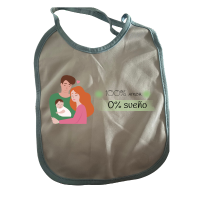 👶 Babero de Tela – &quot;100% amor, 0% sueño&quot;