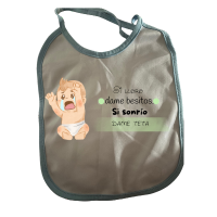 👶 Babero de Tela – &quot;Si lloro dame amor, si sonrío dame teta&quot;