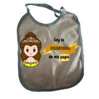 👑 Babero de Tela – &quot;Soy la princesa de mis papis&quot;