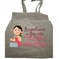 👜 Bolsa de tela – “Mi superheroína no lleva capa. Lleva bata &amp; hace croquetas”