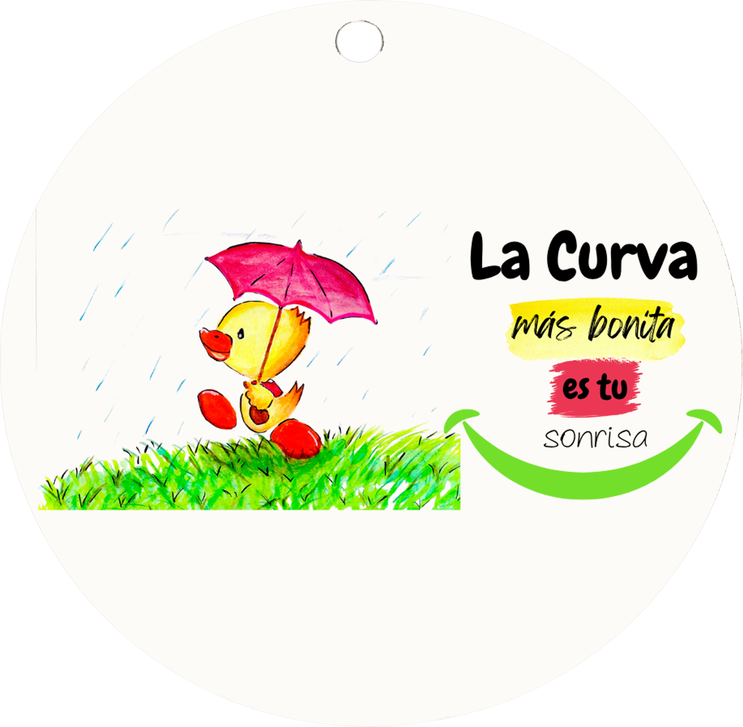 🔑 Llavero de Madera – “La curva más bonita es tu sonrisa” 😊