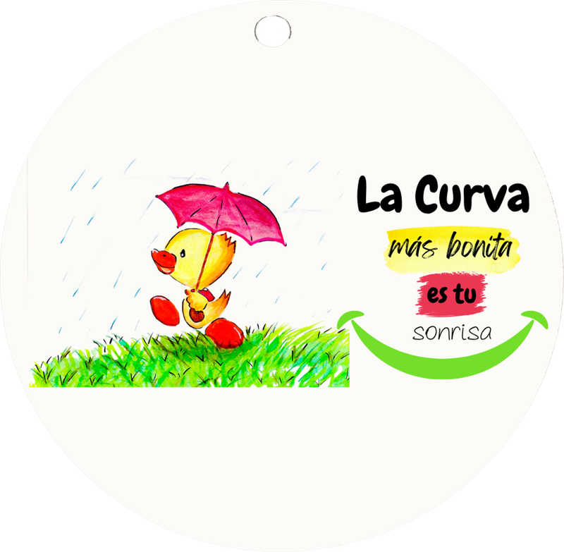 🔑 Llavero de Madera – “La curva más bonita es tu sonrisa” 😊