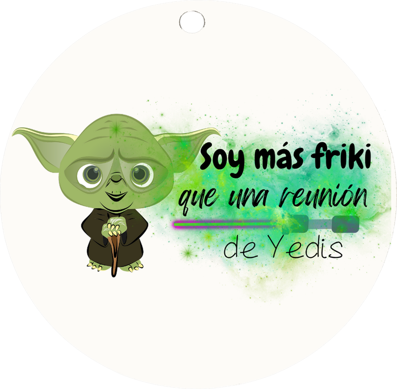 🛸 Llavero de madera – “Soy más friki que una reunión de Yedis”