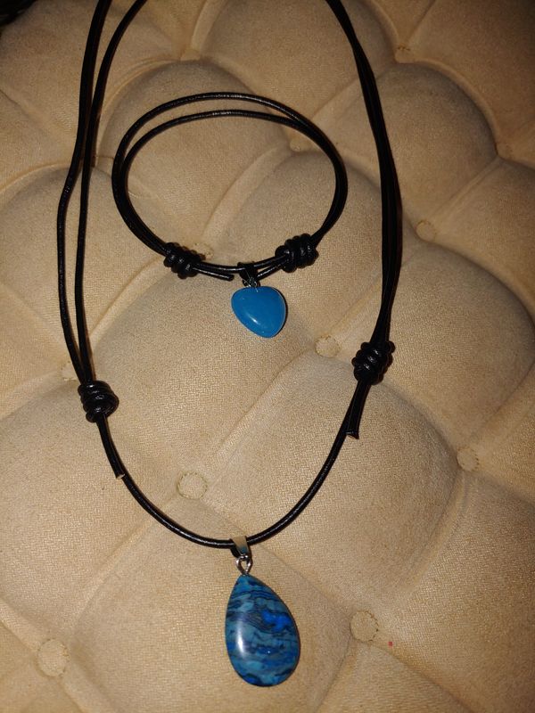 💙 Set Colgante + Pulsera Piedra Natural Azul – Energía &amp; Estilo ✨