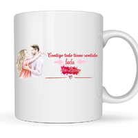 ✨ Taza &quot;Contigo todo tiene sentido hasta los lunes&quot; ✨
