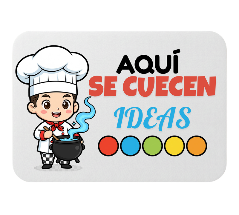 🖱️ Alfombrilla de ratón – “Aquí se cuecen ideas”