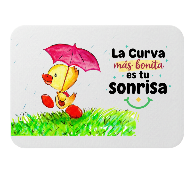 🖱️ Alfombrilla de ratón – “La curva más bonita es tu sonrisa”