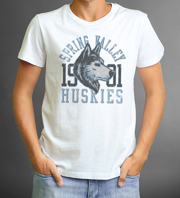 Playera Blanca sublimada Huskies