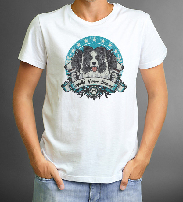 Playera Blanca Border Collies