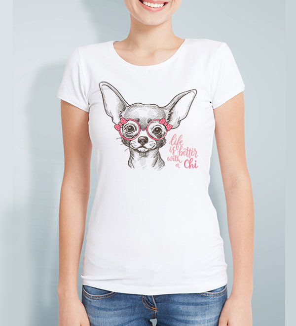 Playera Blanca Spara Dama Chihuahua