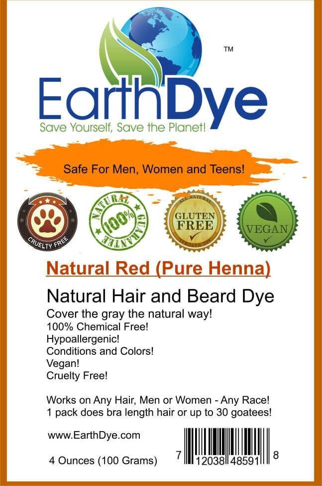 EarthDye Natural Red Hair Dye (henna)