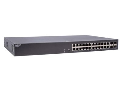 Ruckus  ICX 8100 Switch, 24x 10/100/1000 ports, 4 x 1G SFP uplink-ports, advanced layer 2, 370W PoE budget, power cord not included