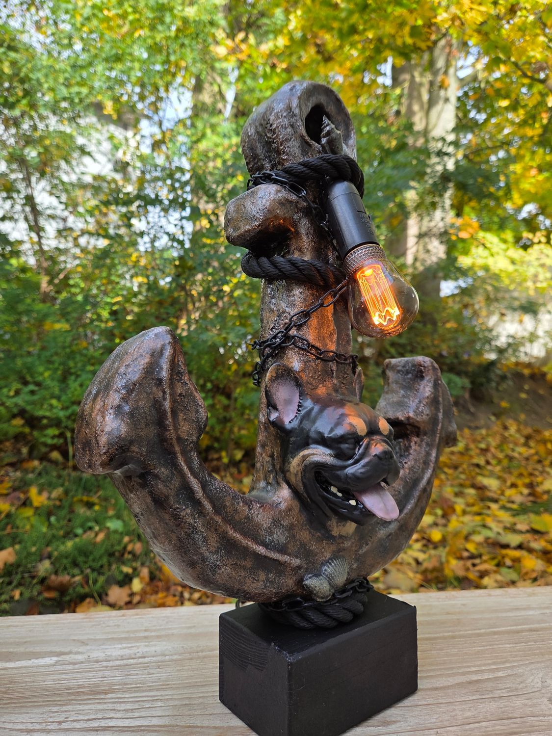 Ankerlampe Frenchie "Black & Tan" - 43cm Ankerlampe Frenchie "Black & Tan" - 43cm