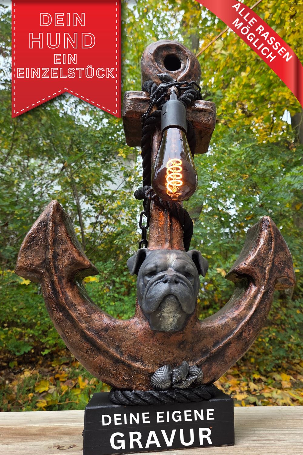 DEIN HUND ALS ANKERLAMPE – HANDGEFERTIGTES UNIKAT MIT DEINEM LIEBLING