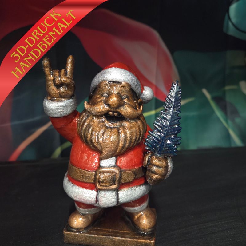 ROCK ’N’ ROLL WEIHNACHTSMANN (3D-Druck, 15 cm)