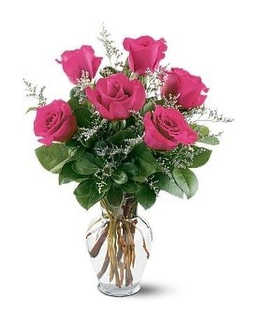 Half Dozen Pink Roses