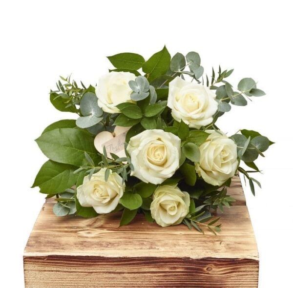 Half Dozen White Roses