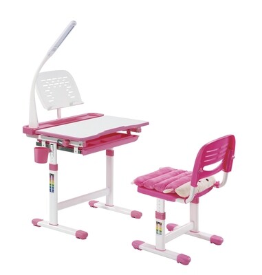 KIDOMATE Compact Lite Study Table and Chair Set - Pink