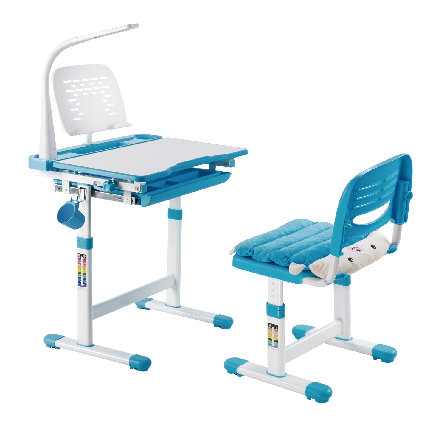 KIDOMATE Compact Lite Study Table and Chair Set - Blue