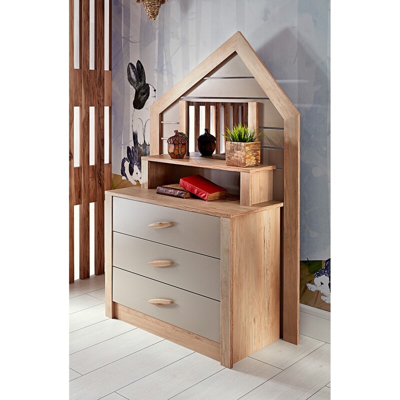 My House Drawer Cabinet with Mirror for Kids