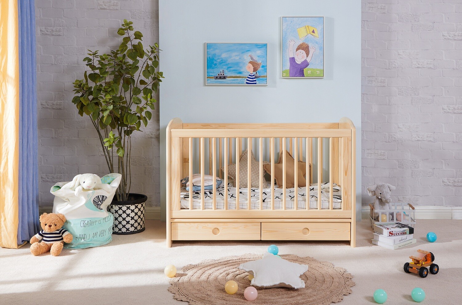 Benton Baby Crib Convertible Sofa and Study Table (Age: 0-14 Yrs)