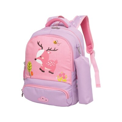 Deer Print Kids Backpack with Pencil Pouch (Primary Grade)