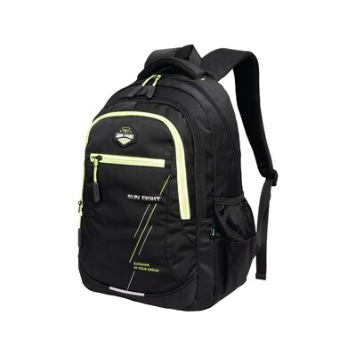 Classic Black with Flo-Green Stripe Kids Backpack (Primary Grade)