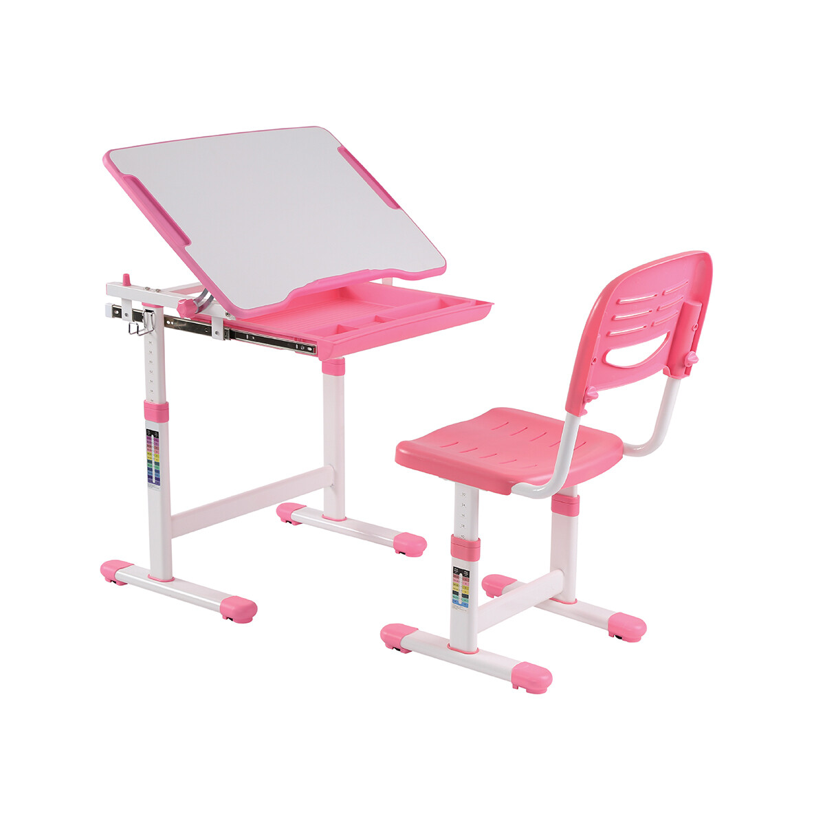 Basic Kids Study Desk and Chair Set Pink Refurbished