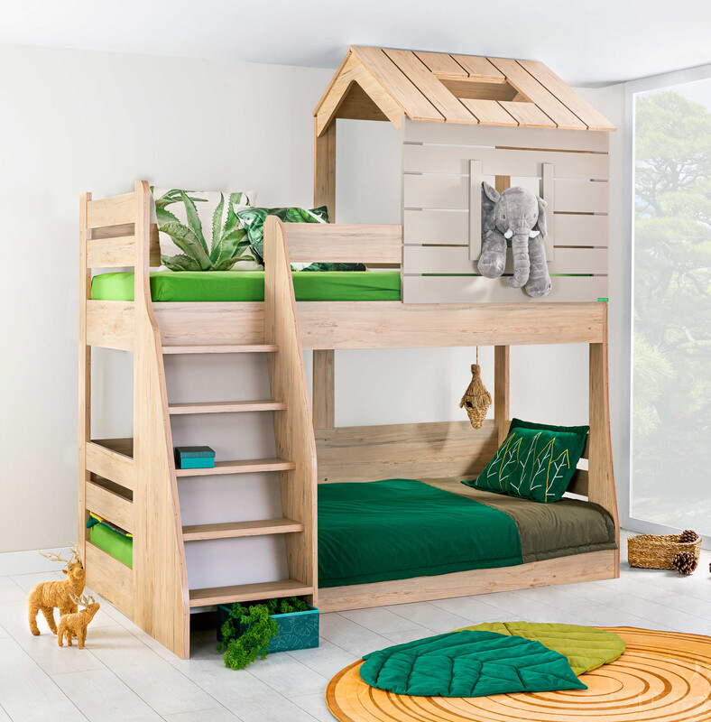 My House Bunk Bed for Kids - Wood Finish